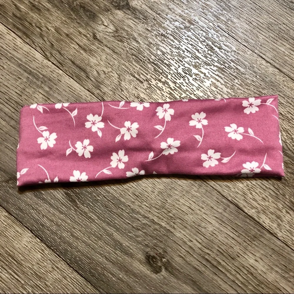 Floral Pink Wide Twist Headband Handmade NEW